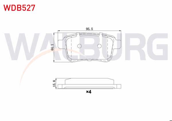 WALBURG WDB527 | Fren Balata Arka Renault Kangoo (Kw0 / 1) 1.5 DCI 2008 -