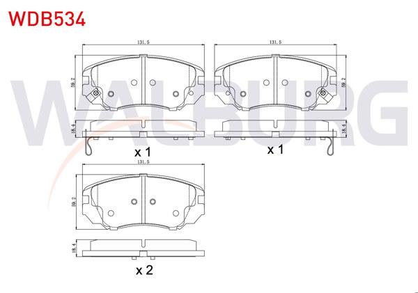 WALBURG WDB534 | Fren Balata Ön Ikazlı Opel Insignia 1.6 16 Jant 2008-/ Insignia 1.6 T 2008-/ Insignia 2.0 CDTI 130 Hp 2008 -