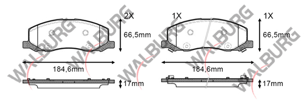 WALBURG WDB535 | Fren Balata Ikazlı On Opel Insignia 2.0 T 18 Jant 2008-/ Insignia 2.0 CDTI 2008 -
