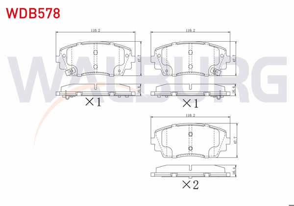 WALBURG WDB578 | Fren Balata Ön Ikazlı Kia Picanto (Ta) 1.1 2011-/ Picanto (Ta) 1.25 2011 -