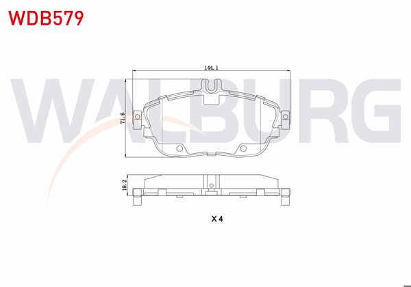 WALBURG WDB579 | Fren Balata Ön Mercedes A Serisi (W176) A 200 2012-/ A 180 2012-/ B Serisi (W246) B 160 2011-/ B 180 2011-/ Gla Serisi (X156) Gla 200 CDI 2013-/ Gla 200 2013-/ CLA Coupe (C117) 200 2013 -