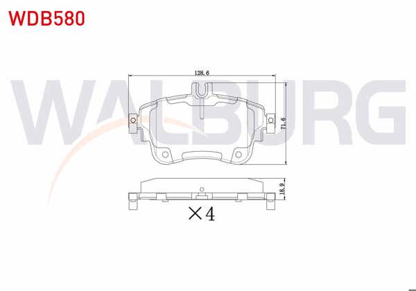 WALBURG WDB580 | Fren Balata Ön Mercedes A Serisi (W176) A 180 2012-/ A 200 2012-/ B Serisi (W246) B 200 2011 -