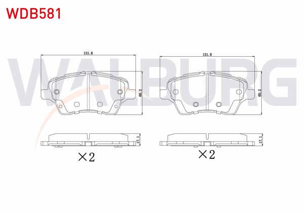 WALBURG WDB581 | Fren Balata Ön Ford Tourneo Courıer 1.5 TDCI 2014-/ 1.6 TDCI 2014-/ B-Max 1.6 TDCI 2012-/ Fiesta VII 1.4 TDCI 2012-/ Transit Courıer 1.0 2014-/ B-Max 1.5 TDCI 2012 -