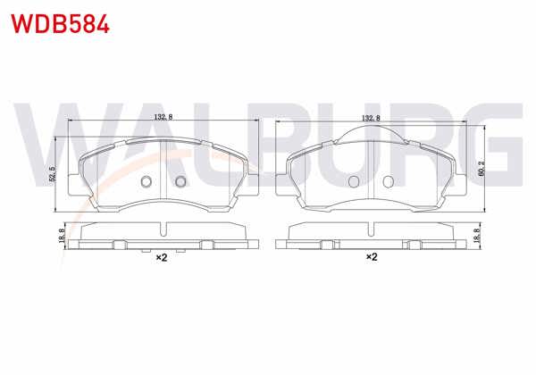 WALBURG WDB584 | Fren Balata Ön Peugeot 301 1.2 VTI 2012-/ Citroen C-Elysee 1.2 VTI 2012 -