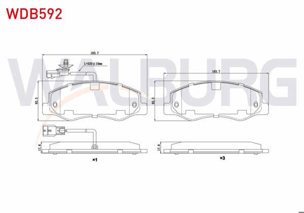 WALBURG WDB592 | Fren Balata Arka Fişli Renault Master III (Fv) 2.3 DCI Çift Teker 2010-/ Opel Movano B 2.3 DCI 2010-/ Karsan Jest 2.3 D 2012 -
