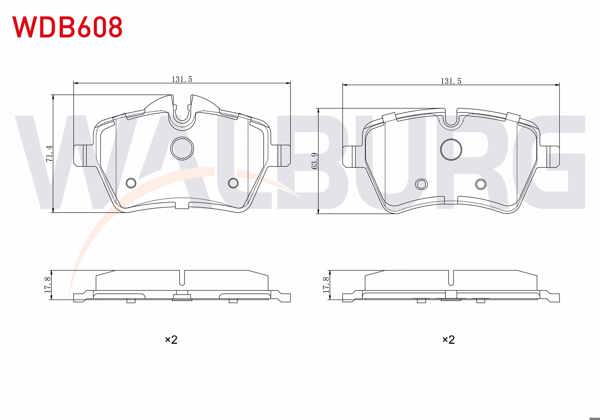 WALBURG WDB608 | Fren Balata Ön Mini Mını (R56) Cooper 1.6İ 2006-2013
