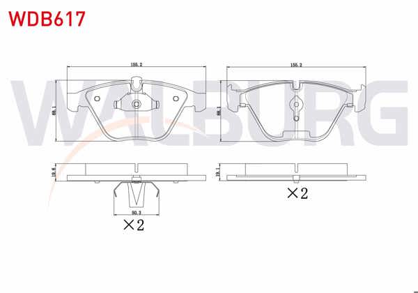 WALBURG WDB617 | Fren Balata Ön BMW 3 Serisi (E90) 318 İ 2005-2011 / (E90) 320 İ 2005-2011 / (E90) 320 D 2005-2011 / (E90) 325 D 2005-2011