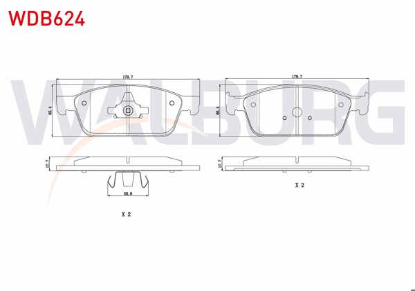 WALBURG WDB624 | Fren Balata Ön Ford Tourneo Connect 1.6 TDCI 2013-/ Transit Connect 1.6 TDCI 2013-/ Kuga II 2.0 TDCI 2013 -