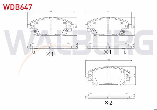 WALBURG WDB647 | Fren Balata Ön Ikazlı Mazda 3 (Bm) Skyactıve G100-G120-G165-D150 2013 -