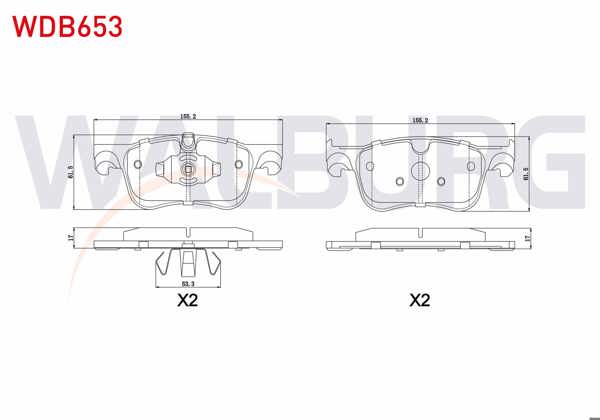WALBURG WDB653 | Fren Balata Ön Citroen C4 Picasso II 1.6 HDI 2013-/ C4 Picasso II 1.6 VTI 2013 -