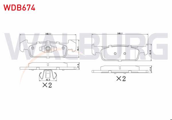 WALBURG WDB674 | Fren Balata Ön Dacia Logan II 1.5 DCI 2012-/ Logan II 1.2 2012-/ Sandero II 1.2 2013-/ Sandero II 1.5 DCI 2013-/ Renault Twingo III 1.0 Sce 70 2014 -