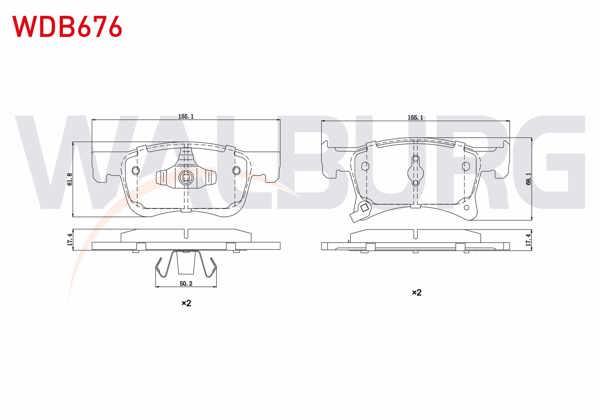 WALBURG WDB676 | Fren Balata Ön Ikazlı Opel Corsa E 1.3 CDTI 15 Jant 2014-/ Corsa E 1.2 2014-/ Corsa E 1.4 2014-/ Adam 1.2 2013-/ Adam 1.4 2013 -