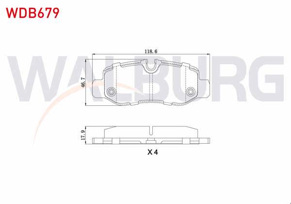 WALBURG WDB679 | Fren Balata Arka Mercedes Vito (W447) 111 CDI 2014-/ (W447) 114 CDI 2014-/ (W447) 116 CDI 2014-/ (W447) 119 Bluetec 2014 -