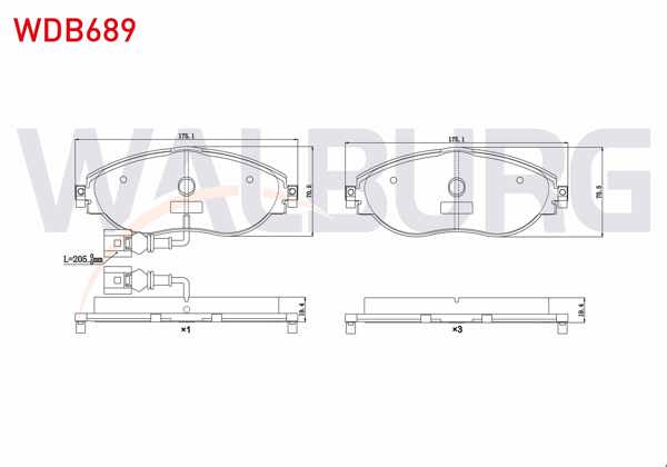WALBURG WDB689 | Fren Balata Ön Fişli VW Passat (3C5) 1.4 TSI 2008-2012 / 1.6 TDI 2008-2012 / 2.0 TDI 2008-2012 / Golf VII (5G1) 2.0 TSI 2012-/ Passat (3G2) 2.0 TDI 2014-/ Seat Leon 2.0 TFSI 2012-/ Audi A3 2.0 TFSI 2012 -