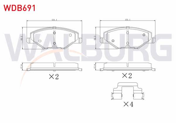 WALBURG WDB691 | Fren Balata Ön Skoda Fabia II 1.2 2006-2015 / 1.2 TSI 2006-2015 / 1.4 2006-2015 / 1.6 2006-2015