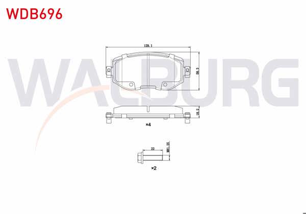 WALBURG WDB696 | Fren Balata Ön Ikazlı Renault Megane IV (B9a / M_) 1.5 DCI 2016-/ Megane IV (B9a / M_) 1.6 DCI 2016-/ Megane IV (B9a / M_) 1.6İ 2016-/ Megane IV (B9a / M_) 1.2 TCE 2016 -
