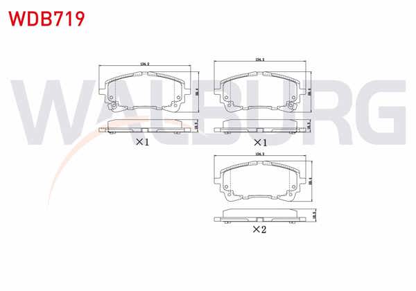 WALBURG WDB719 | Fren Balata Ikazlı On Toyota Corolla (_E21_) 1.8 Hybrid 2019-/ Corolla (_E21_) 1.6 Vvt-I 2019 -