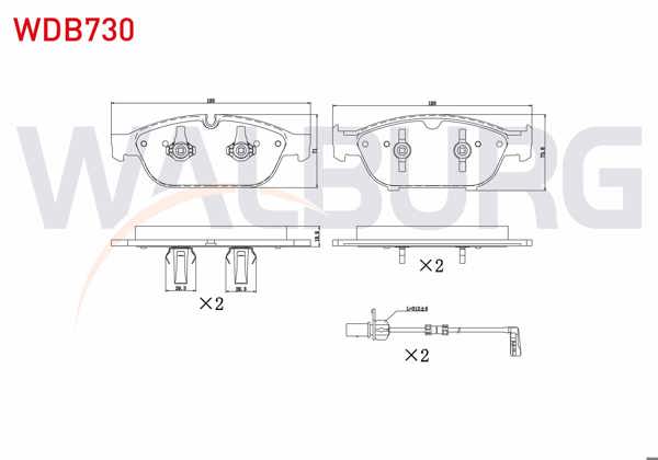 WALBURG WDB730 | Fren Balata Ön Fişli Audi A8 (4H_) 3.0 TDI 2009 -