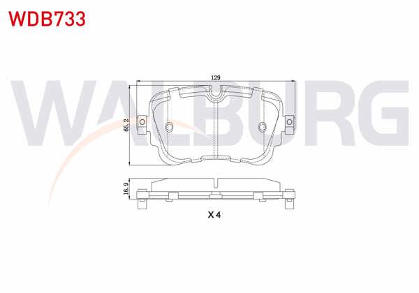 WALBURG WDB733 | Fren Balata Arka Ikazlı Audi Q7 (4M) 3.0 TDI 2015 -