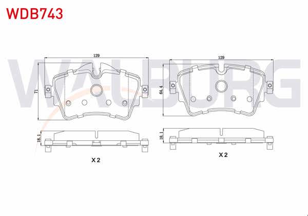 WALBURG WDB743 | Fren Balata Ön BMW 2 Serisi (F45) 218 İ 2014 -