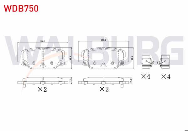 WALBURG WDB750 | Fren Balata Ikazlı Arka Fiat Freemont (Jf) 2.0 Mjt 2011 -