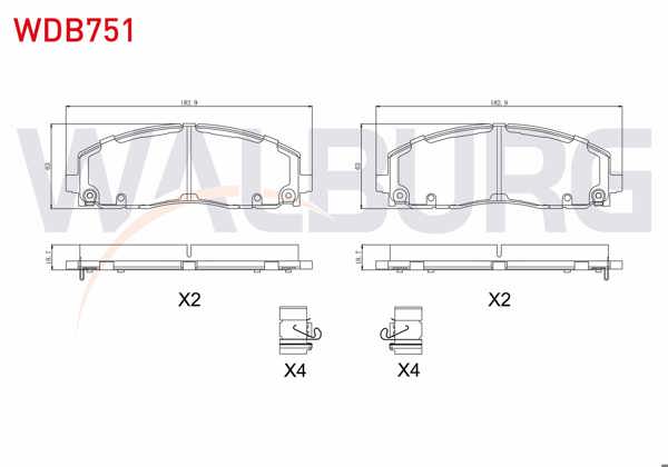 WALBURG WDB751 | Fren Balata Ikazlı On Fiat Freemont (Jf) 2.0 Mjt 2011 -