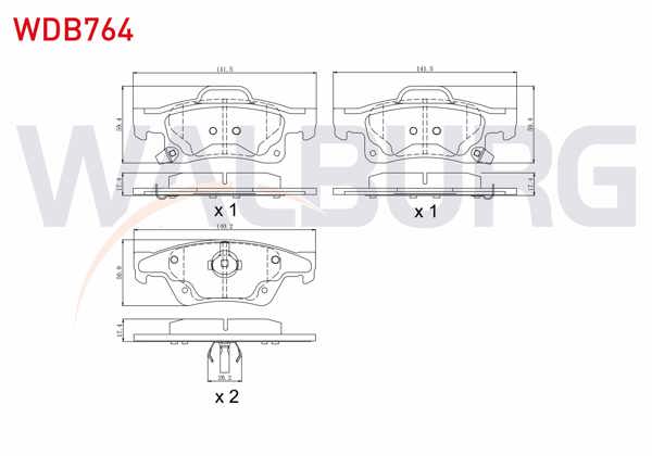WALBURG WDB764 | Fren Balata Arka Ikazlı Jeep Grand Cherokee IV (Wk,Wk2) 3.0 Crd 4X4 2010 -