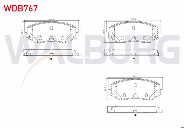 WALBURG WDB767 | Fren Balata Ön Ikazlı Tel Delikli Kia Sorento III (Um) 2.0 CRDI 2015 -