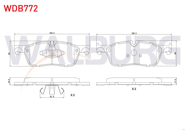 WALBURG WDB772 | Fren Balata Ön Land Rover Discovery Sport (Lc) 2.0 Td4 2014 -