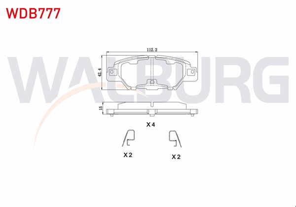WALBURG WDB777 | Fren Balata Arka Ikazlı Mazda Cx-5 (Ke,Gh) 2.0 2011 -