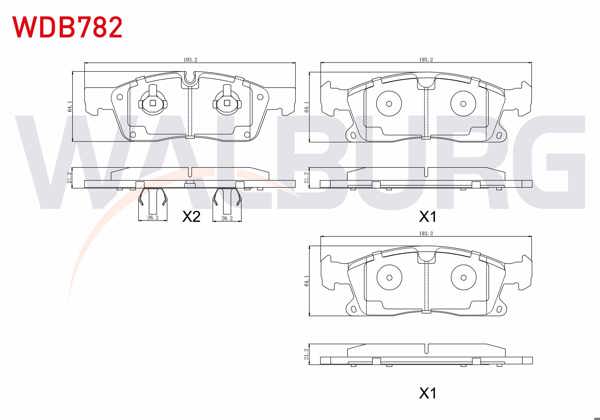 WALBURG WDB782 | Fren Balata Ön Mercedes M Serisi (W166) Ml 250 CDI 2011 -
