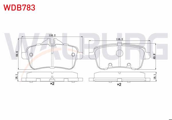 WALBURG WDB783 | Fren Balata Arka Mercedes M Serisi (W166) Ml 250 CDI 2011 -