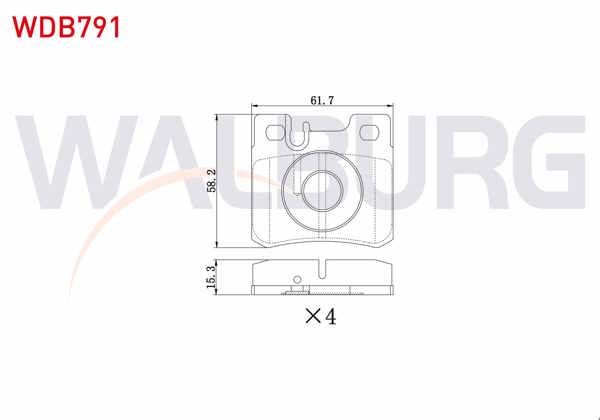 WALBURG WDB791 | Fren Balata Arka Mercedes C Serisi (W202) C 220 CDI 1993-2000