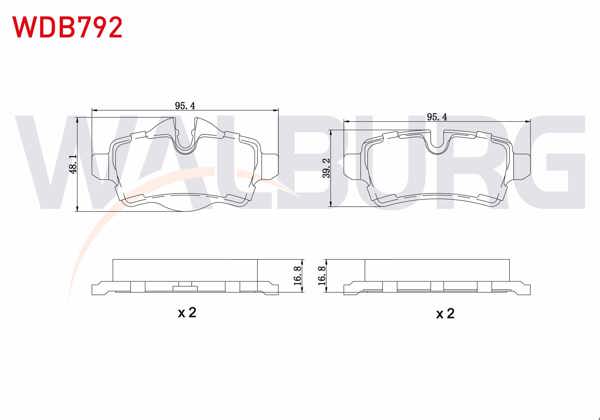 WALBURG WDB792 | Fren Balata Arka Mini Clubman (R55) 1.6 D 2007 -