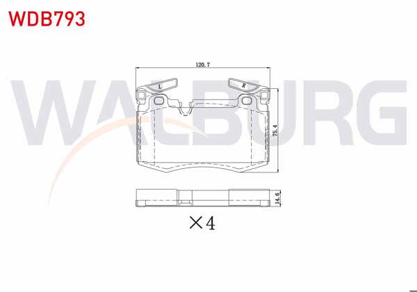 WALBURG WDB793 | Fren Balata Ön Mini (R56) Cooper 1.6 D 2006-2013
