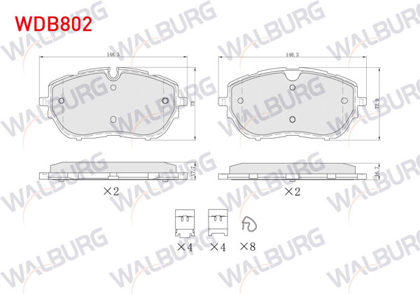 WALBURG WDB802 | Fren Balata Ön Ikazlı Peugeot 308 II 1.6 HDI 2014-/ Ds 4 II 1.6 2021-/ Opel Astra L 1.2-1.5 D 2021 -