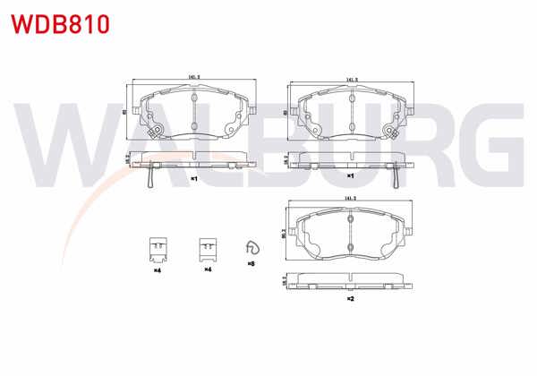 WALBURG WDB810 | Fren Balata Ikazlı On Toyota C-Hr (_X1_) 1.8 Hybrid 2016 -