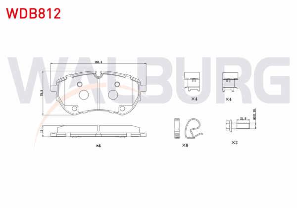 WALBURG WDB812 | Fren Balata Ön Volkswagen Amarok 3.0 TDI V6 2017 -