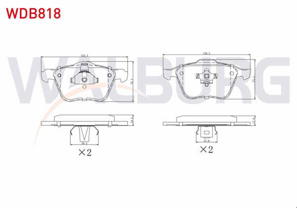 WALBURG WDB818 | Fren Balata Ön Volvo Xc90 I 2.5 T 2002-2014