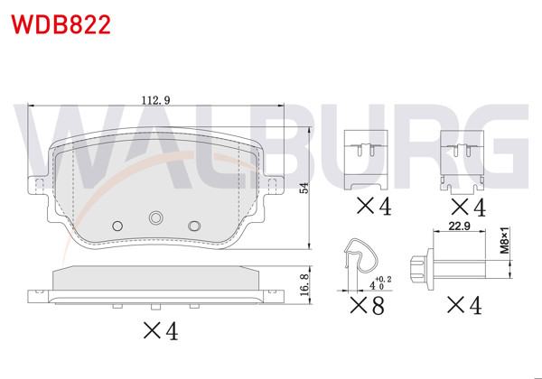 WALBURG WDB822 | Fren Balata Arka Mercedes A 180 D-200 (W177) 2018 -