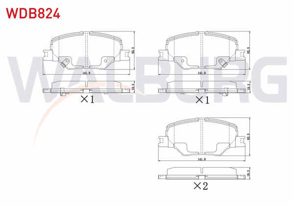 WALBURG WDB824 | Fren Balata Ön Ikazlı Opel Insignia B 1.6 CDTI 17-18-20 Jant 2017 -