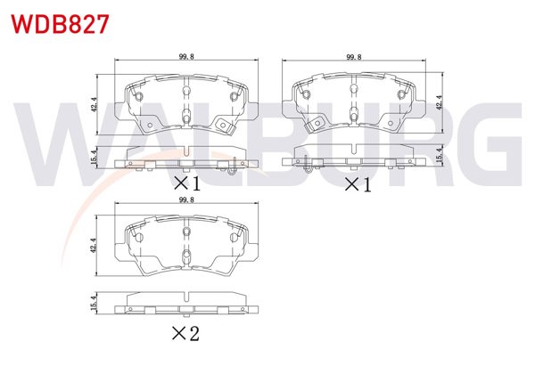 WALBURG WDB827 | Fren Balata Arka Ikazlı Kia Picanto (Ja) 1.0 Mpı-1.25 Mpı 2017 -