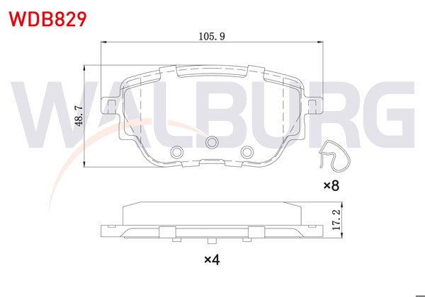 WALBURG WDB829 | Fren Balata Arka Mercedes A 180 D-200 (W177) 2018-/ CLA 180 D-200 (C118) 2019 -