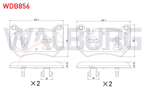 WALBURG WDB856 | Fren Balata Ön Audi Q5 (Fyb) 2.0 TDI-2.0 TFSI Quattro 2016 -