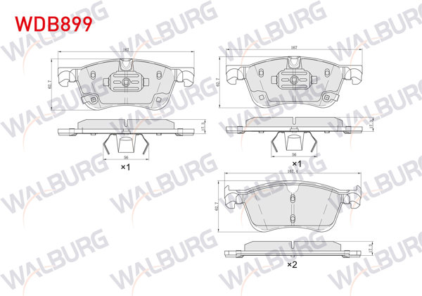 WALBURG WDB899 | Fren Balata Ön Nissan Qashqai III (J12) 1.3 Dıg-T 2021-/ Renault Austral TCE 130,140 2022-/ Kangoo 2021 -