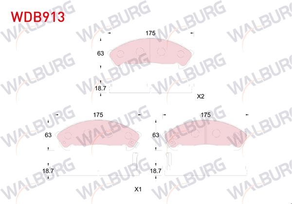 WALBURG WDB913 | Fren Balata Ön Isuzu Elf 3.1 D 19.00mm 1993-2002