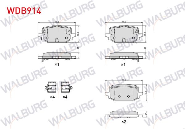 WALBURG WDB914 | Fren Balata Arka Nissan Qashqai III (J12) 1.3 Dıg-T 2021 -