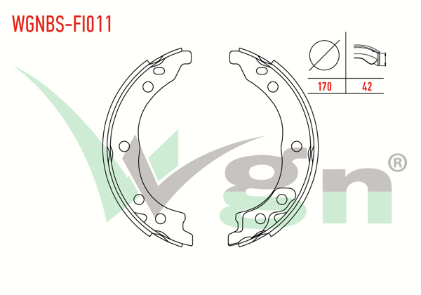 WGN WGNBS-FI011 | El Fren Balatası Fiat Ducato (244) 2.8 JTD 170X42 mm 2002-2006 / Boxer II 2.2 HDI 2002-2006 / Boxer II 1.9 TD 2002-2006 / Ducato 2.5 D 2002-2006 / Jumper II 1.9 D 2002-2006 / Boxer II 2.5 D 2002-2006