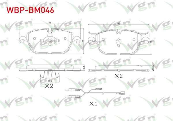 WGN WBP-BM046 | Fren Balata Ön BMW 3 Serisi (G20,G80) 17-/ 4 Serisi (G22,G82) (G23) 20-/ 5 Serisi (G30,F90) 19-/ 6 Serisi (G32) 17-/ 7 Serisi (G11,G12) 16-/ 8 Serisi (G15, F92) (G14,F91) (G16,F93) 18-/ X3 (G01,F97) 19 -