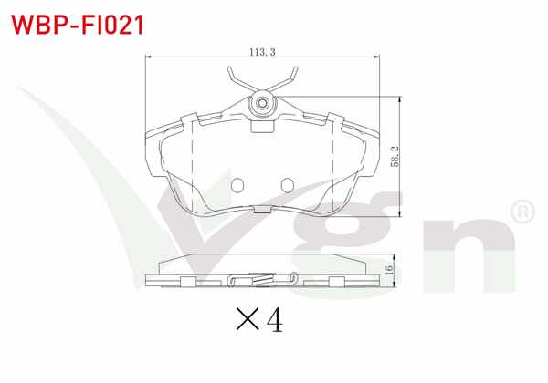 WGN WBP-FI021 | Fren Balata Arka Fiat Scudo (270) 1.6 Mjt 2007-/ Scudo 2.0 Mjt 2007-/ Citroen Jumpy II 1.6 HDI 2006-/ Jumpy II 2.0 HDI 2006-/ Peugeot Expert 1.6 HDI 2007-/ Expert 2.0 HDI 2007 -